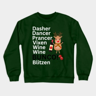 Funny Bunco Night Christmas Wine Wine Bunco Crewneck Sweatshirt